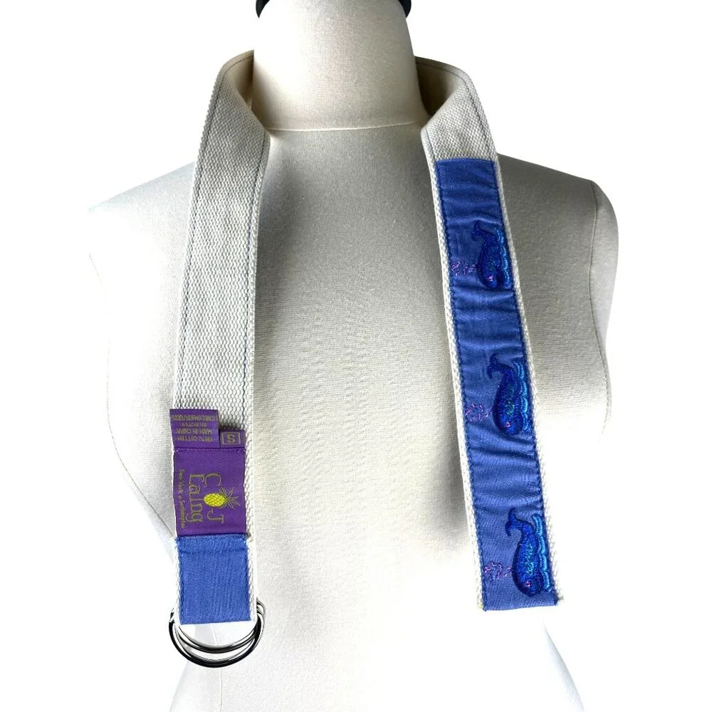 CJ  Laing Embroidered Whale , Fisherman, Coastal  Nautical D Ring Belt, Small - Picture 8 of 8